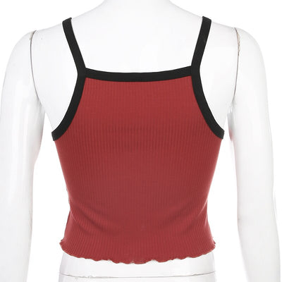 Summer New Fashion Contrast Color Tank Top Women Casual Fitness Clothing Off Shoulder Strapless Crop Top eprolo