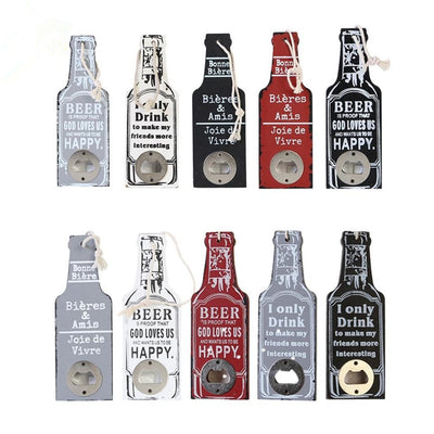 Rustic Retro Wooden Multipurpose Beer Bottle Opener DIY Kitchen eprolo