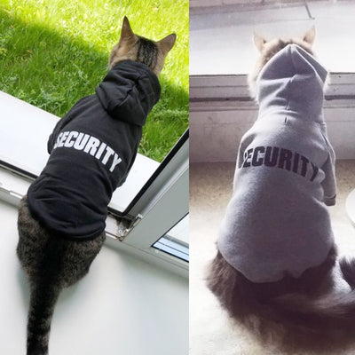 Security Cat Clothes Pet Cat Coats Jacket Hoodies For Cats Outfit Warm Pet Clothing Rabbit Animals Pet Costume eprolo