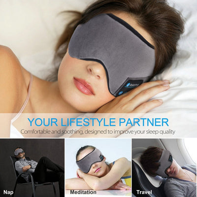 Wireless Stereo Bluetooth Earphone Sleep Mask Phone Headband Sleep Soft Earphones Sleeping Eye Mask Music Headset eprolo