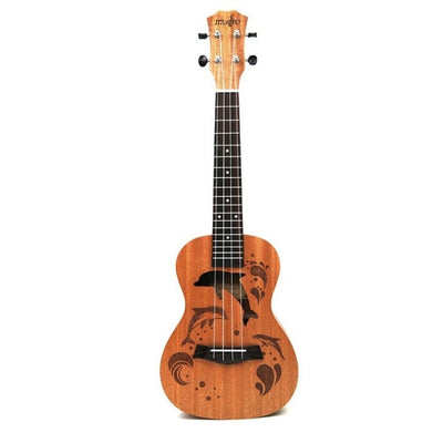 Ukulele Uke 4 Nylon Strings Sapele Rosewood Guitar Dolphin Pattern Universal Acoustic Instrument eprolo