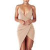 Sexy Deep V Neck Backless Slit Mini Dress Clubwear eprolo