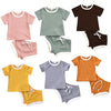 2020 Toddler Baby Boys Girls Summer Clothing Newborn Kids Baby Girls Ribbed Knitted Short Sleeve T-shirts+Shorts Tracksuits Sets eprolo