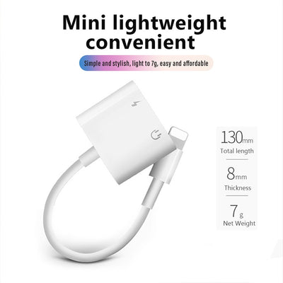 2 in 1 Audio Charge Adapter For iPhone 7 8 Plus X XS XR MAX Dual Lighting 3.5mm Jack Splitter Charger Listening Adapters eprolo