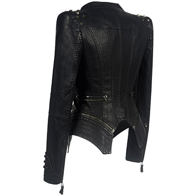 Jacket Women Faux Leather PU Jacket Winter Autumn Black Motorcycle Jacket Outerwear  Gothic Faux leather Coats Chaqueta eprolo