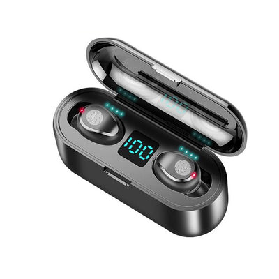 Wireless Earphone Bluetooth V5.0 F9 TWS Wireless Bluetooth Headphone LED Display With 2000mAh Power Bank Headset With Microphone eprolo