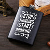 Mini Portable 8OZ Hip Flask Stainless Steel Bottle Lot Black Matte Does Not Fade Flask for Alcohol Rum Whiskey Best Men Gift Set eprolo