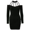 Autumn  Woman Dress Full Sleeve Above Knee Length Black Sexy Dress Off the Shoulder Dress eprolo