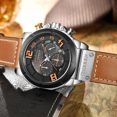 CURREN Quartz watches Men Leather Wrist Watch eprolo