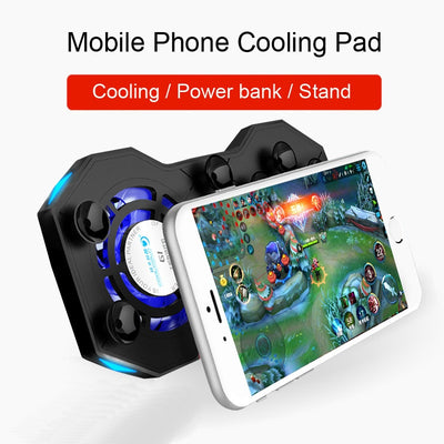 G1 Mobile Phone Cooling Pad Mute Gaming Cooler Radiator Fans With Ring Holder Stand Portable Rechargeable Power eprolo