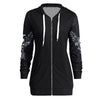 Women Skull Wings Print Halloween Zip Up Hoodies Sweatshirts eprolo