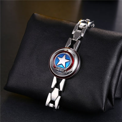 Movie The Avengers Silver Alloy Bracelet Captain America Shield Metal Bangle cosplay jewelry eprolo