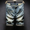 Summer Fashion Brand Design Blue Men Streetwear Ripped Bermuda Jeans Short eprolo