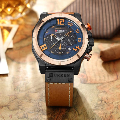 CURREN Quartz watches Men Leather Wrist Watch eprolo