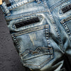 Summer Fashion Brand Design Blue Men Streetwear Ripped Bermuda Jeans Short eprolo