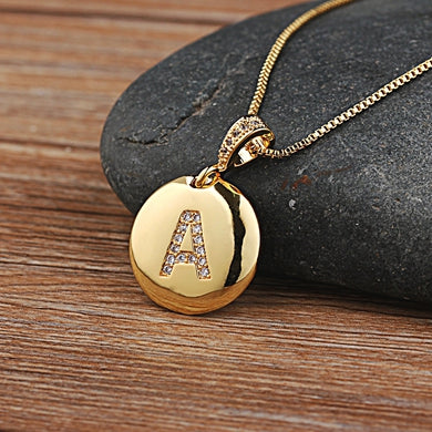 Letter Necklace Gold 26 Letters Charm Necklaces Pendants Copper CZ Jewelry Personalized Necklace eprolo