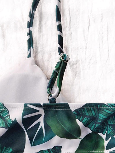 Palm Leaf Print Strappy Bikini Hypersku