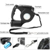 4.5M LED Flashlight Extendable Retractable Pet Dog Leash Lead with Garbage Bag eprolo