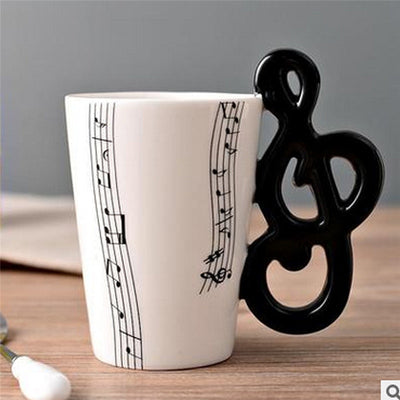 Guitar Ceramic Cup Personality Music Note Milk Juice Lemon Mug Coffee Tea Cup Home Office Drinkware Unique Gift eprolo
