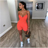NCLAGEN Summer Sleeveless V Neck Bodycon Rompers 2020 Women Streetwear Fitness Spaghetti Strap Playsuit Short Jumpsuit Outfit eprolo