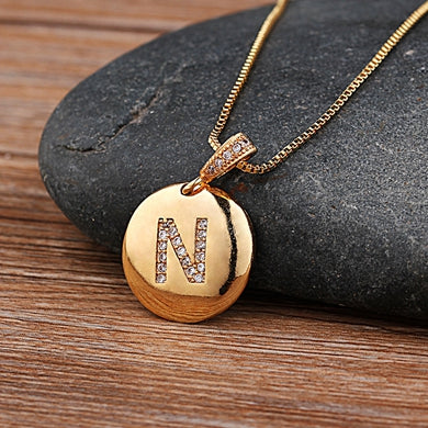 Letter Necklace Gold 26 Letters Charm Necklaces Pendants Copper CZ Jewelry Personalized Necklace eprolo