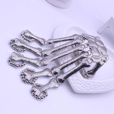 Halloween Props Gift Fun Nightclub Party Punk Finger Bracelet Gothic Skull Skeleton Bone Hand Finger Bracelet eprolo
