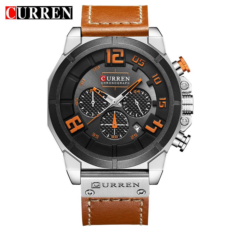 CURREN Quartz watches Men Leather Wrist Watch eprolo