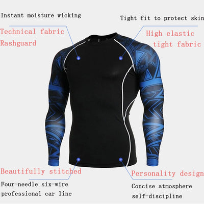 Fitness MMA Boxing Shirt Men Rashguard mma Bjj Jiu jitsu Long Sleeve T Shirt Muay thai Men Skull Print 3D Boxing Jerseys Tops eprolo