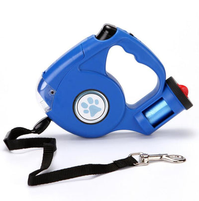 4.5M LED Flashlight Extendable Retractable Pet Dog Leash Lead with Garbage Bag eprolo