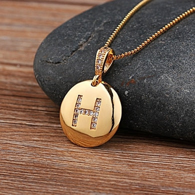 Letter Necklace Gold 26 Letters Charm Necklaces Pendants Copper CZ Jewelry Personalized Necklace eprolo