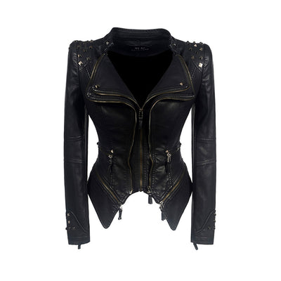 Jacket Women Faux Leather PU Jacket Winter Autumn Black Motorcycle Jacket Outerwear  Gothic Faux leather Coats Chaqueta eprolo