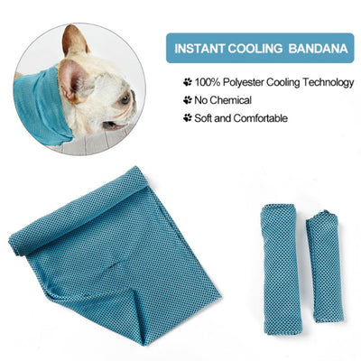 Instant Ice Cooling Dog Bandana Scarf for Pet small dogs Bulldog Summer Polyester Sunstroke Cooling Neck Wrap Dog Collar Perro eprolo