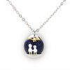 Party Blue Gravel Gem Stone Pendant Necklace S925 Sterling Silver Children Childhood Necklace eprolo