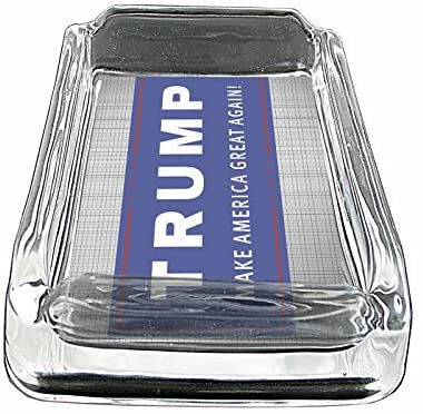 Donald Trump S2 Glass Square Ashtray 4"x3" Sturdy Cigarette Smoking Presidential Candidate Brand: JS & Caren