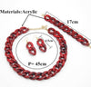 Stone Color Chain Necklace Acrylic Chain Buckle Earrings Bracelet Necklace Set eprolo