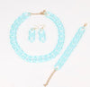 Stone Color Chain Necklace Acrylic Chain Buckle Earrings Bracelet Necklace Set eprolo