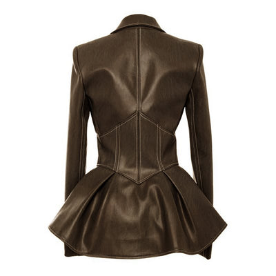 Women Jacket Black Gothic Faux Leather PU Jacket Women Winter Spring Motorcycle Jacket Black Faux Goth Leather Coats eprolo