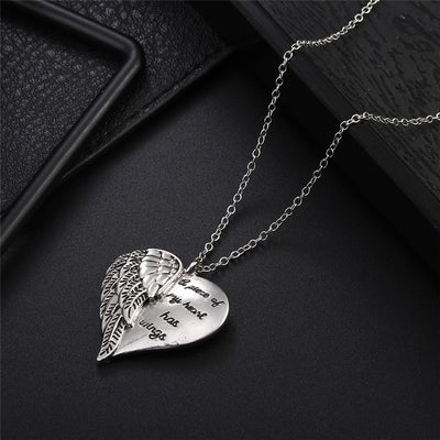 Angel Wings Alloy Pendant Necklace Lettering Metal Personality Necklace For Women Men Jewelry Bijoux Best Gift eprolo
