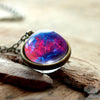 Nebula Galaxy Double Sided Pendant Necklace Universe Planet Jewelry Glass Art Picture Handmade Statement Necklace eprolo