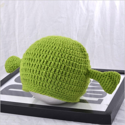Unisex Balaclava Monster Shrek Hat Wool Winter Knitted Hats Green Party Funny Beanie Skullies Cap for Women Men Pure Handmade eprolo