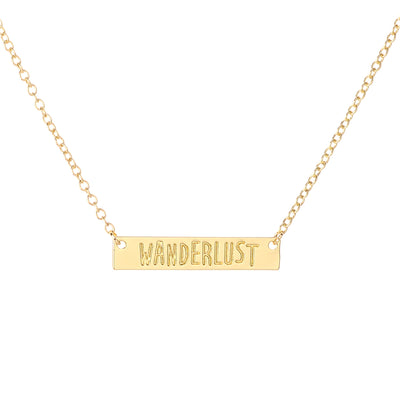 Wanderlust Pendant Necklace Jewelry Letter Pendant Simple Bar Necklace Outdoor Jewelry"Not All Who Wander Are Lost" eprolo