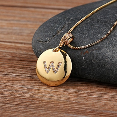 Letter Necklace Gold 26 Letters Charm Necklaces Pendants Copper CZ Jewelry Personalized Necklace eprolo