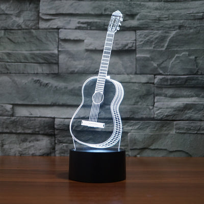 3D Optical Illusion LED guitar Night Light, 7 Color Changing Night Light, Room Decor Light, Table Desk Lamp eprolo