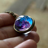 Nebula Galaxy Double Sided Pendant Necklace Universe Planet Jewelry Glass Art Picture Handmade Statement Necklace eprolo