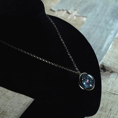 Glass Ball Planet Earth Pendant Necklace Women Vintage Party & Wedding Time Gem Sweater Chain Necklace Jewelry eprolo