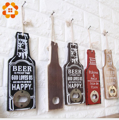 Rustic Retro Wooden Multipurpose Beer Bottle Opener DIY Kitchen eprolo