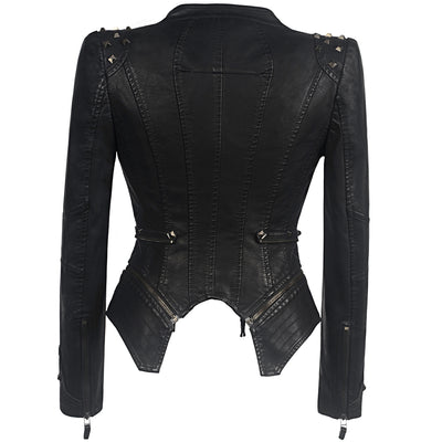 Jacket Women Faux Leather PU Jacket Winter Autumn Black Motorcycle Jacket Outerwear  Gothic Faux leather Coats Chaqueta eprolo