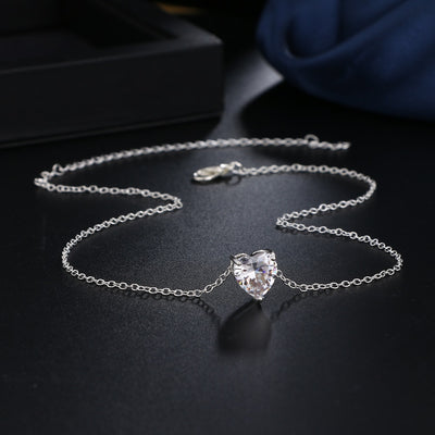 Crystal Heart Necklace Pendant Female Short Gold Chain Necklace Pendant Necklace Crystal Heart Necklace Chocker neck eprolo
