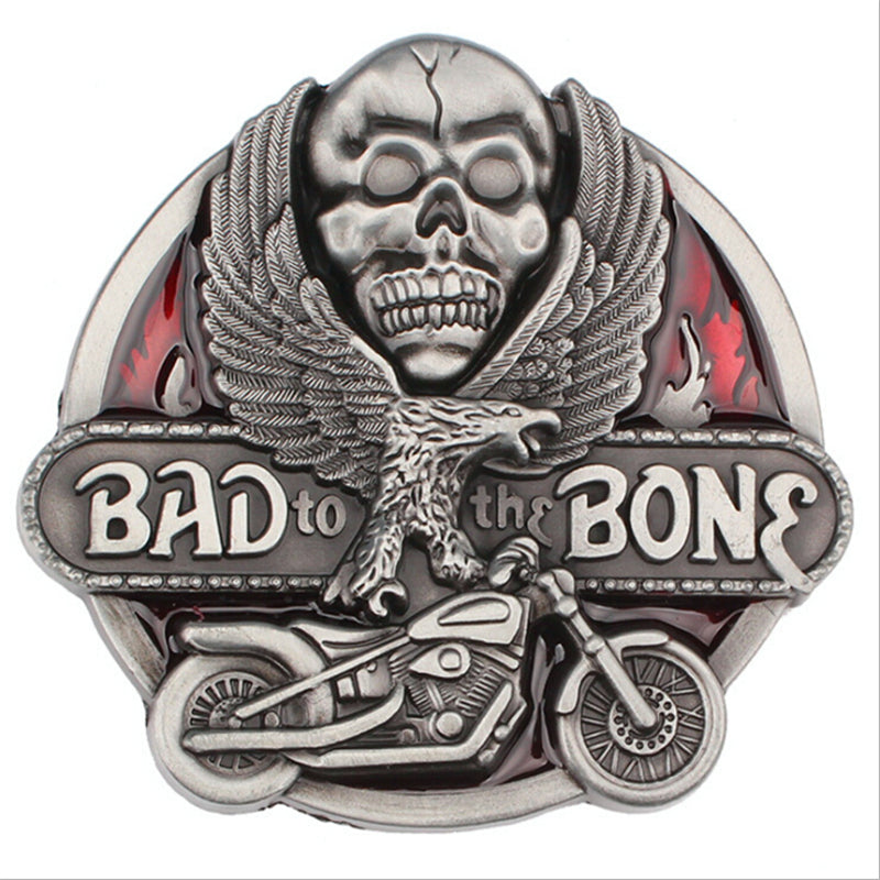 Bad to bone skull head Belt buckle eprolo