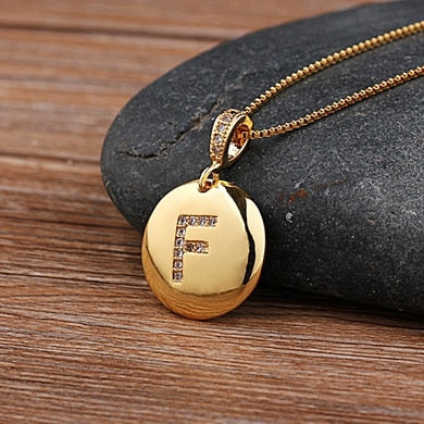 Letter Necklace Gold 26 Letters Charm Necklaces Pendants Copper CZ Jewelry Personalized Necklace eprolo